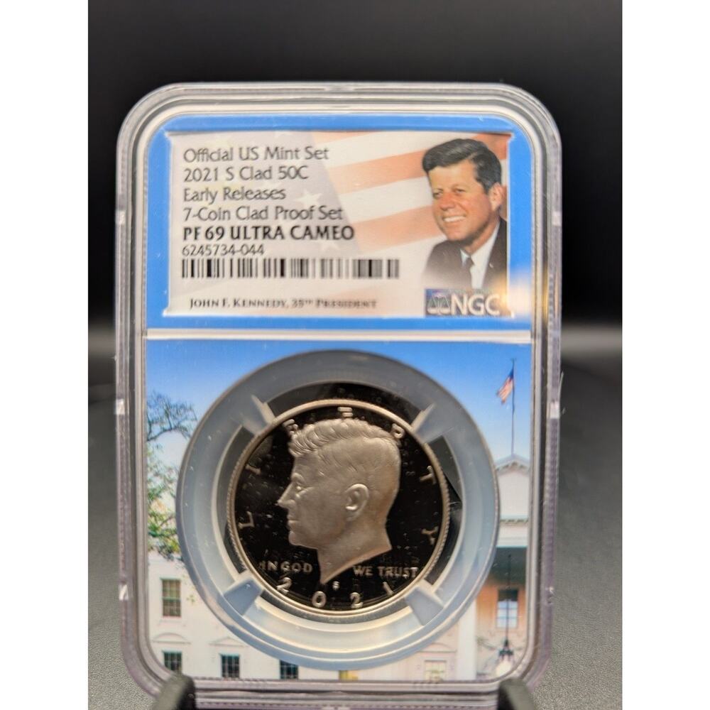 2021-S Kennedy Half PF69 Ultra Cameo NGC Early Releases Portrait Label